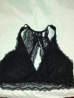 Black Lace Racerback Bralette - Women Intimates